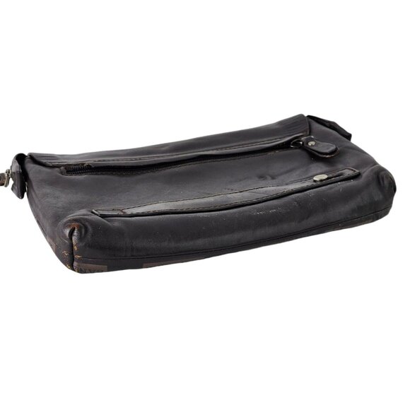 Banlear Brown Portfolio Leather Hand Wrist Bag - Picture 3 of 7